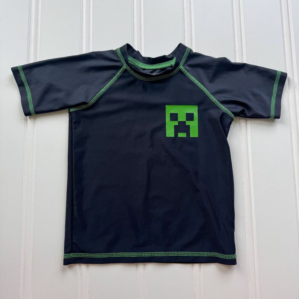 4/$10 - Toddler Boys Minecraft Creeper Lightweight Sun Shirt T Shirt